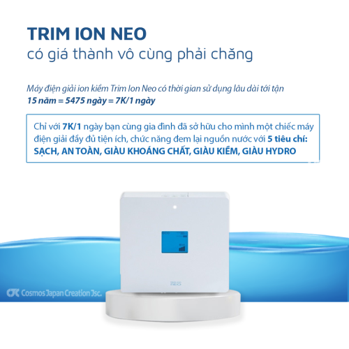 Máy điện giải ion kiềm giàu Hydro Trim ion Neo (Trọn bộ)